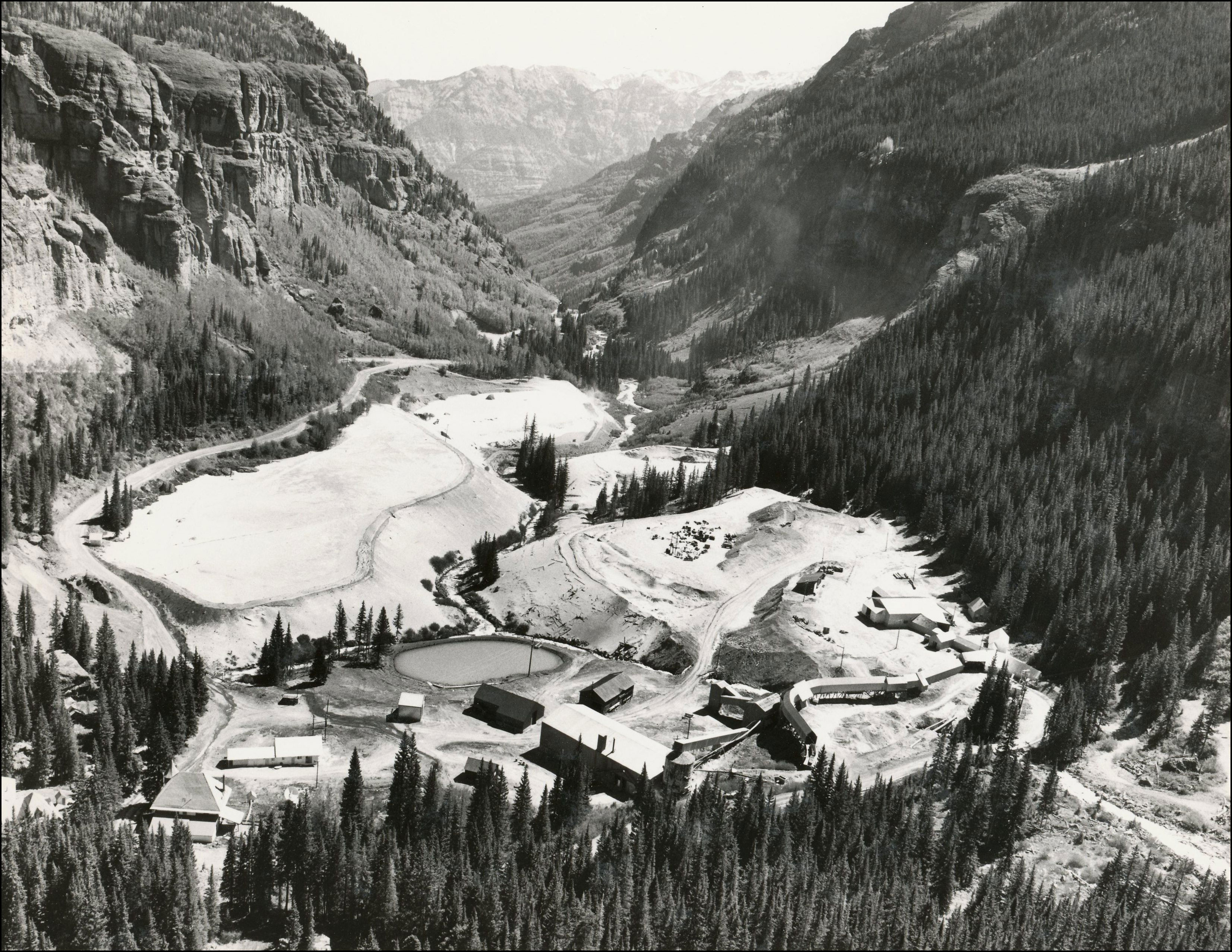 View of mining area from top of mountain.